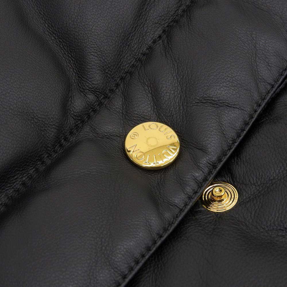 Louis Vuitton Down Coat Black Navy Outerwear in Excellent Condition