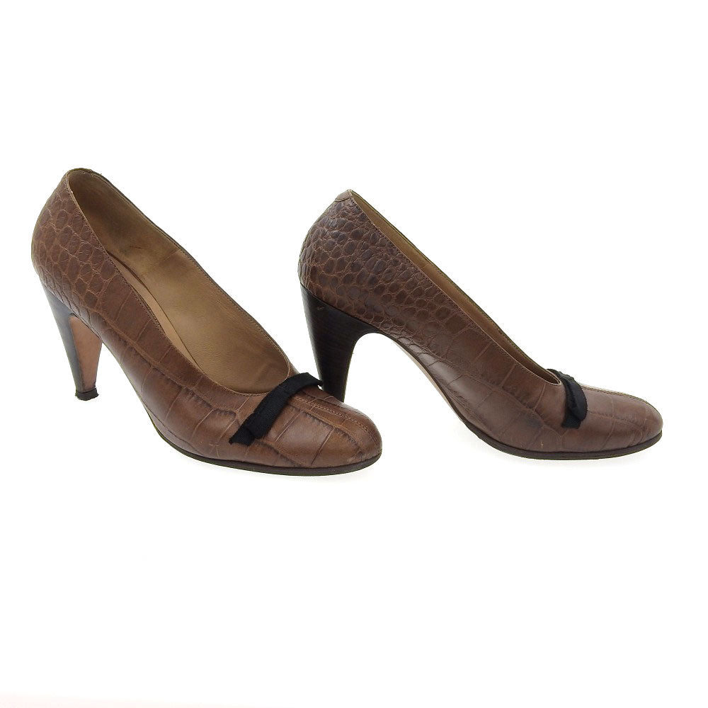 Marni Leather High Heel Pumps Brown Size 38