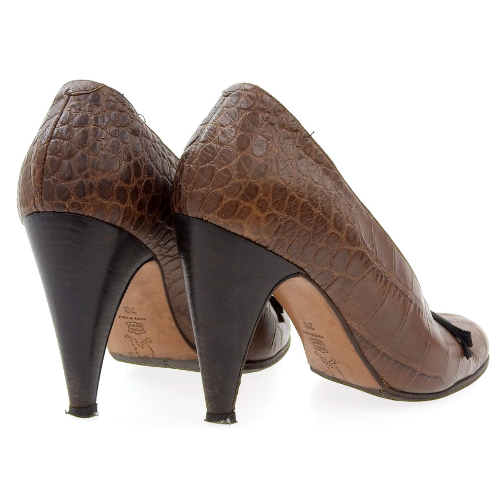 Marni Leather High Heel Pumps Brown Size 38