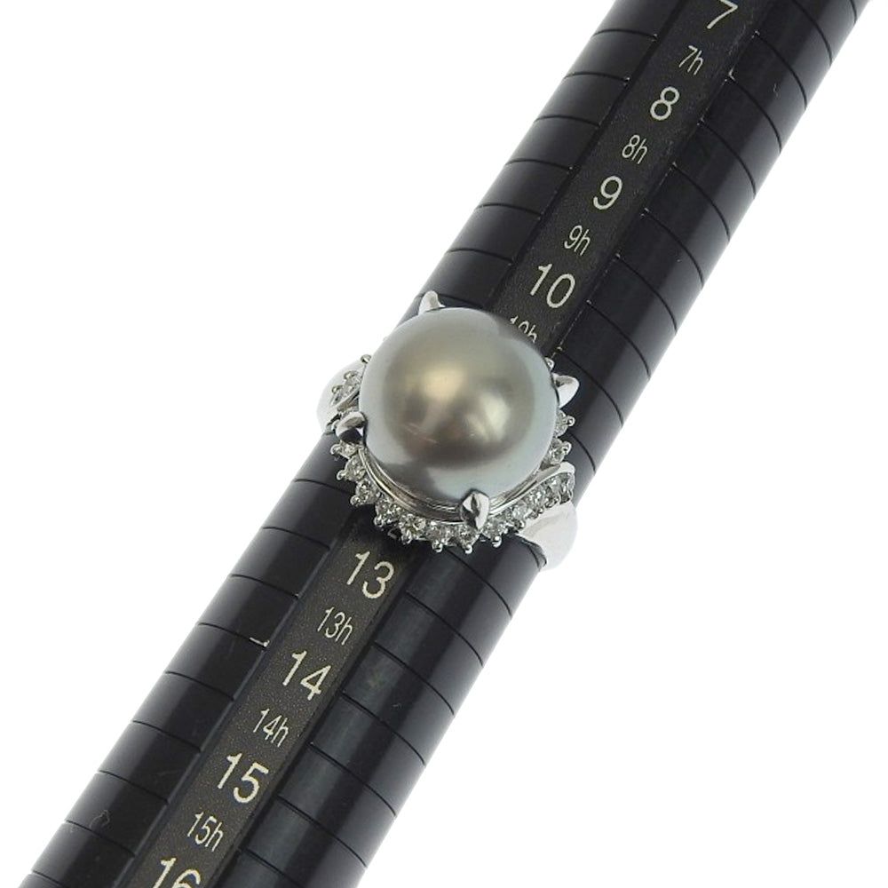 Pt900 Black Pearl Ring 11mm No Brand