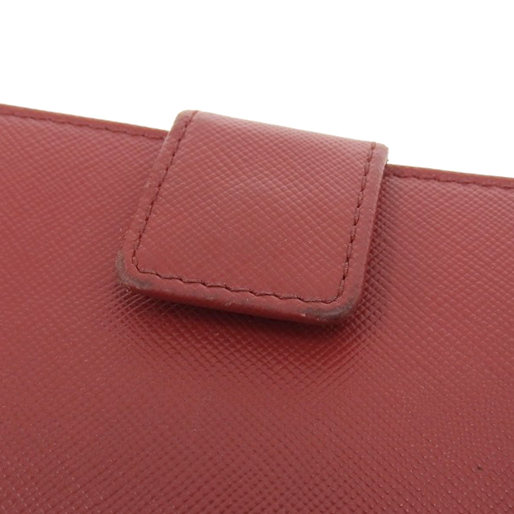 Prada Leather Round Zipper Long Wallet 1M1348 Red