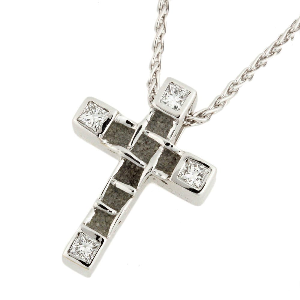 PATRICE FABRE K18WG Diamond Cross Necklace