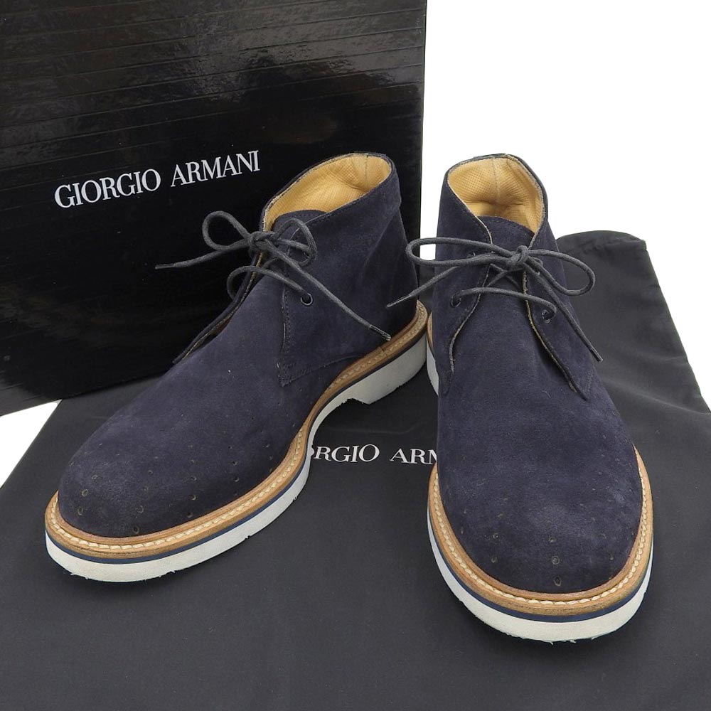 Giorgio Armani Suede High-Top Sneakers