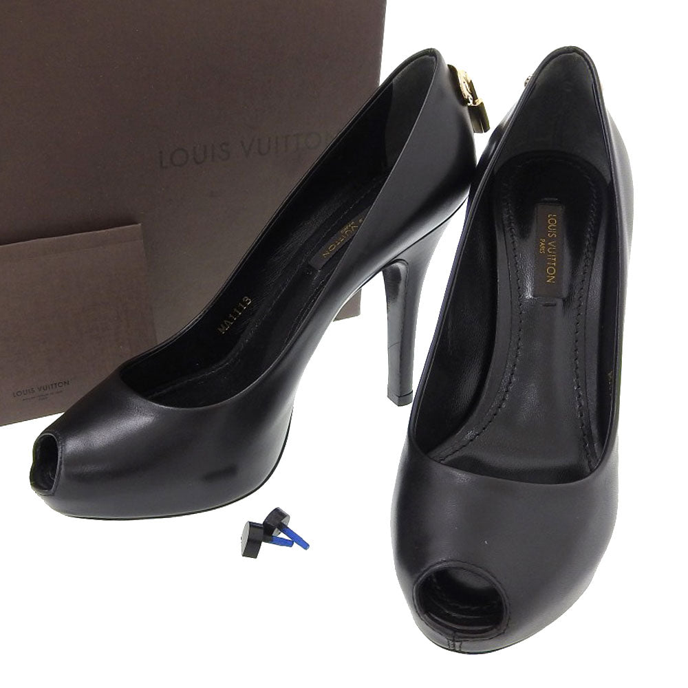 Louis Vuitton Leather Open Toe Pumps Size 34 in Excellent Condition