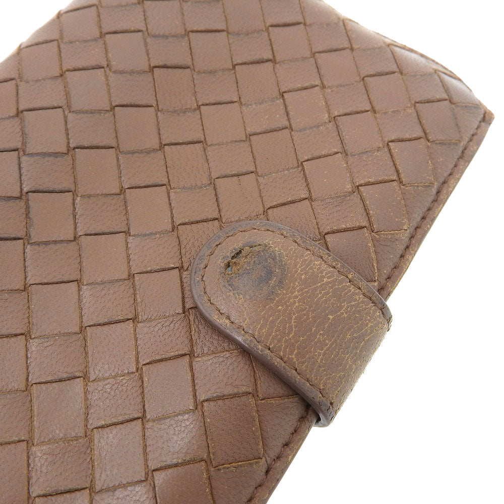 Bottega Veneta Leather Bifold Wallet Brown in Good Condition