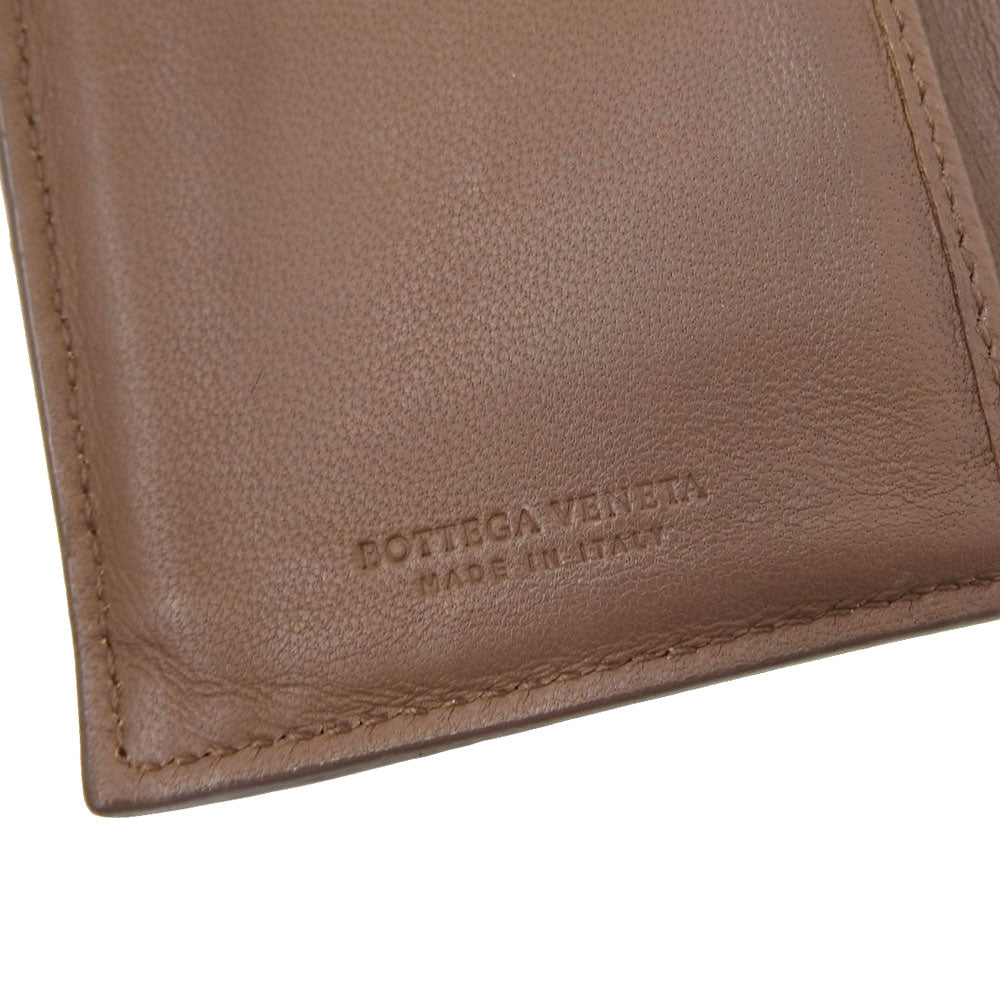 Bottega Veneta Leather Bifold Wallet Brown in Good Condition