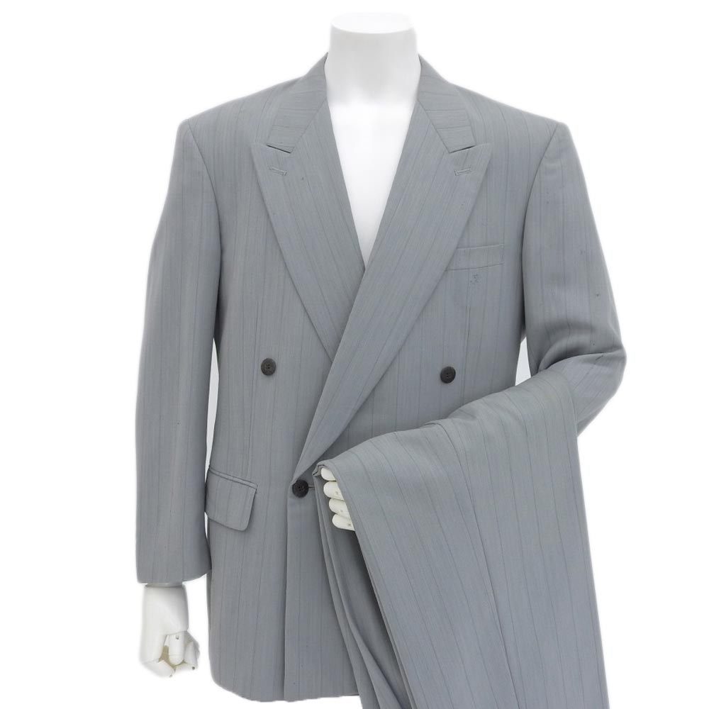 Christian Aujard Gray Suit Set Up M Wool 90% Polyester 10% in Fair Condition