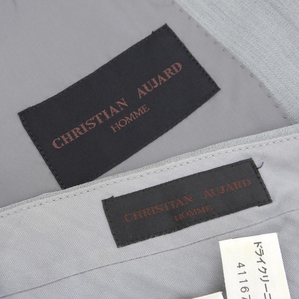 Christian Aujard Gray Suit Set Up M Wool 90% Polyester 10% in Fair Condition