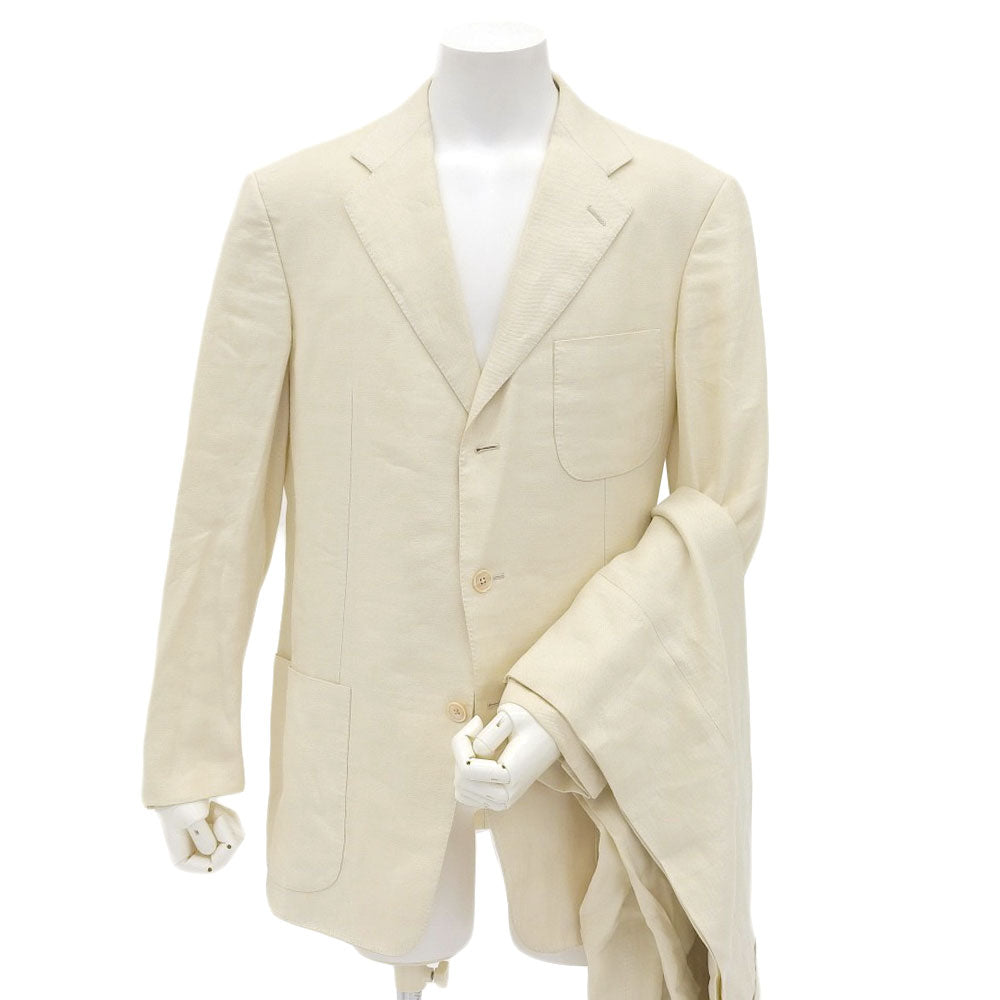 Ermenegildo Zegna Hemp Suit Set Ivory Size 48 in Great Condition