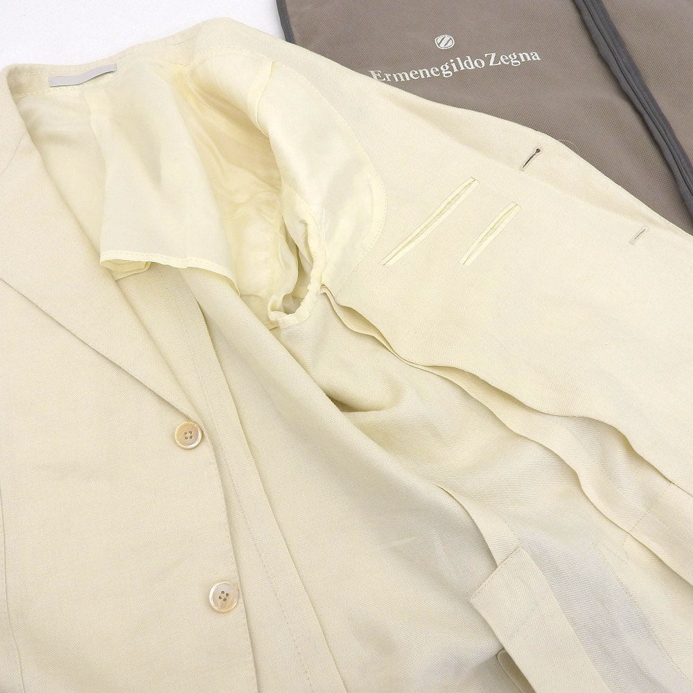 Ermenegildo Zegna Hemp Suit Set Ivory Size 48 in Great Condition