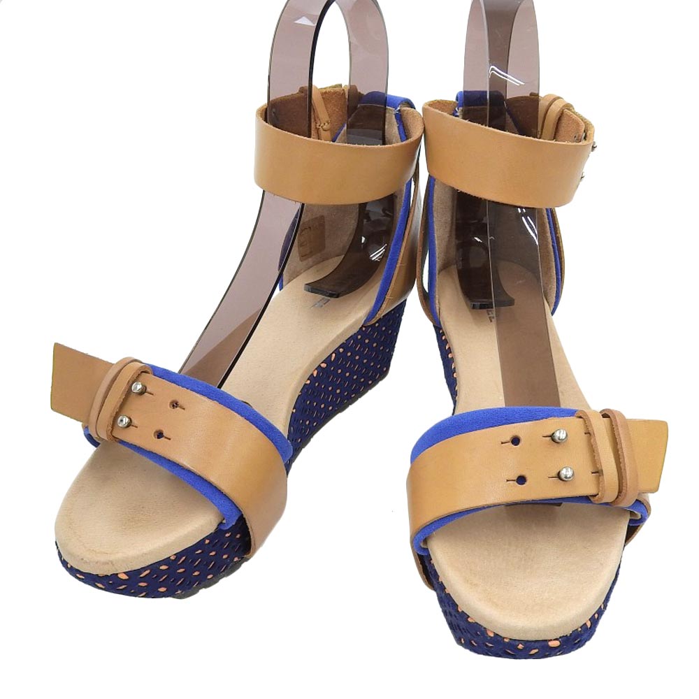 DIESEL Wedge Sole Leather Suede Sandals