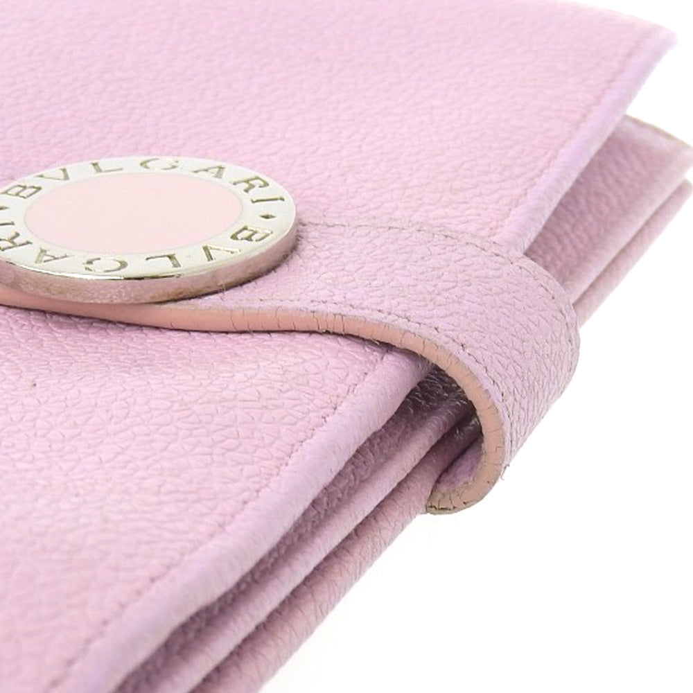 Bvlgari Leather Long Wallet Pink in Very Good Condition