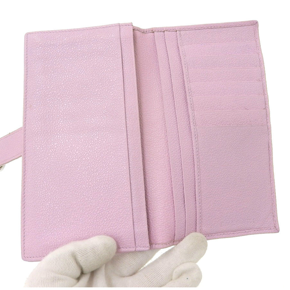 Bvlgari Leather Long Wallet Pink in Very Good Condition