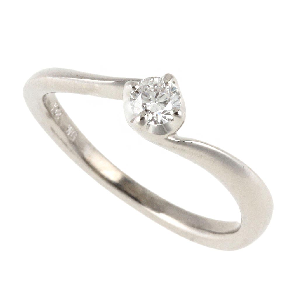 4℃ Diamond Ring K18WG 0.151ct Size 8