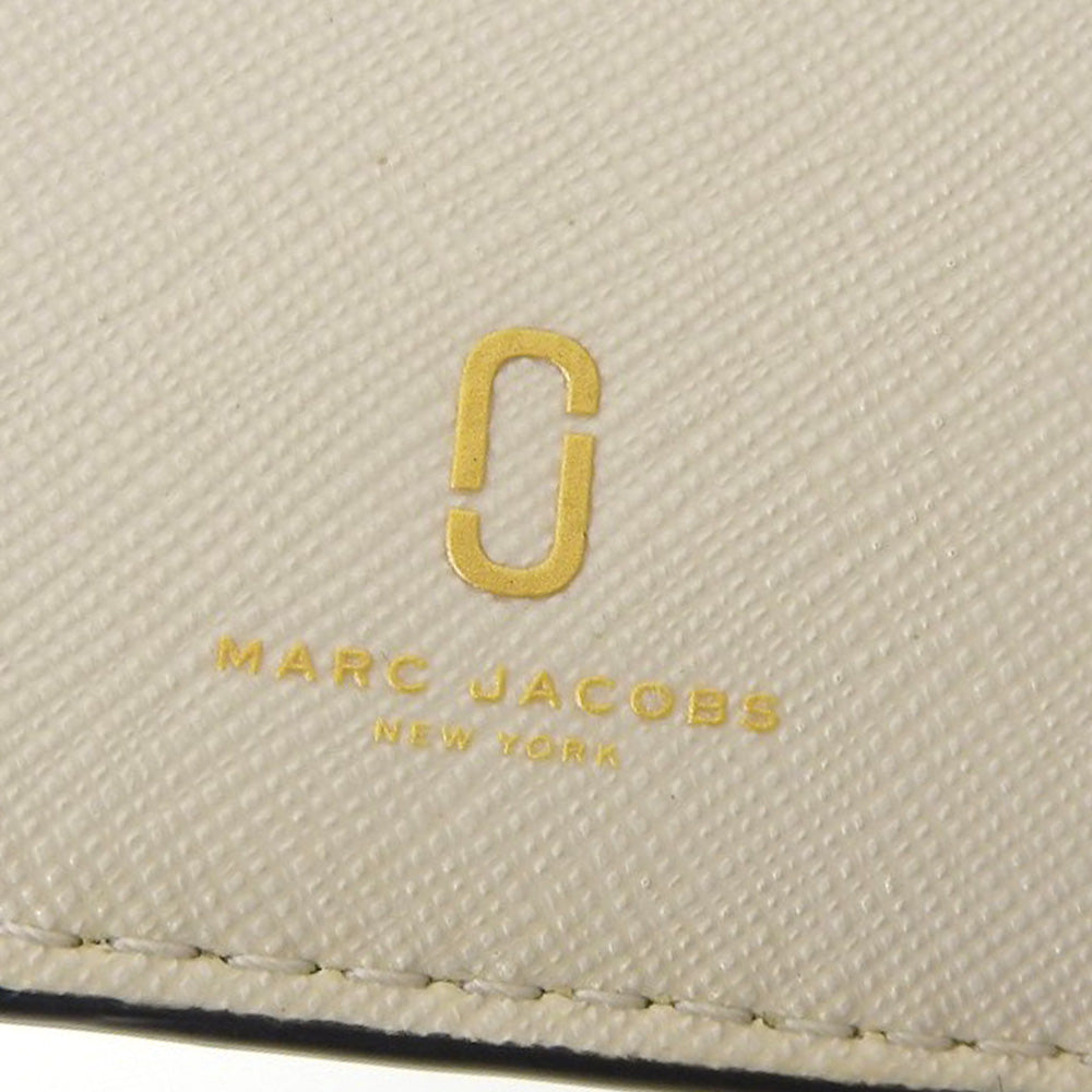 MARC JACOBS Leather Bifold Wallet Beige M0014281 in Very Good Condition