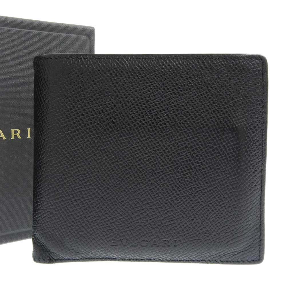 Bvlgari Leather Classico Bifold Wallet Black in Good Condition