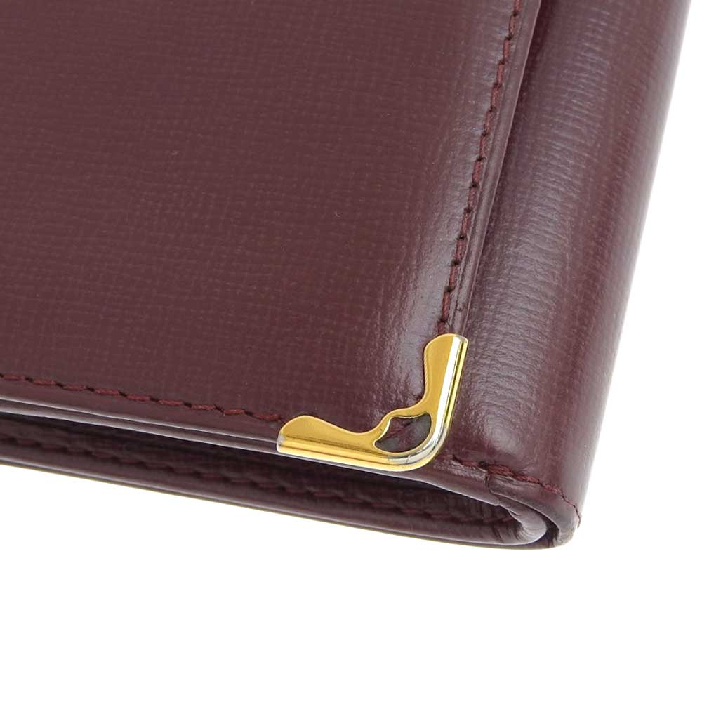 Cartier Must Line Leather Bifold Wallet Bordeaux L3000223 Vintage