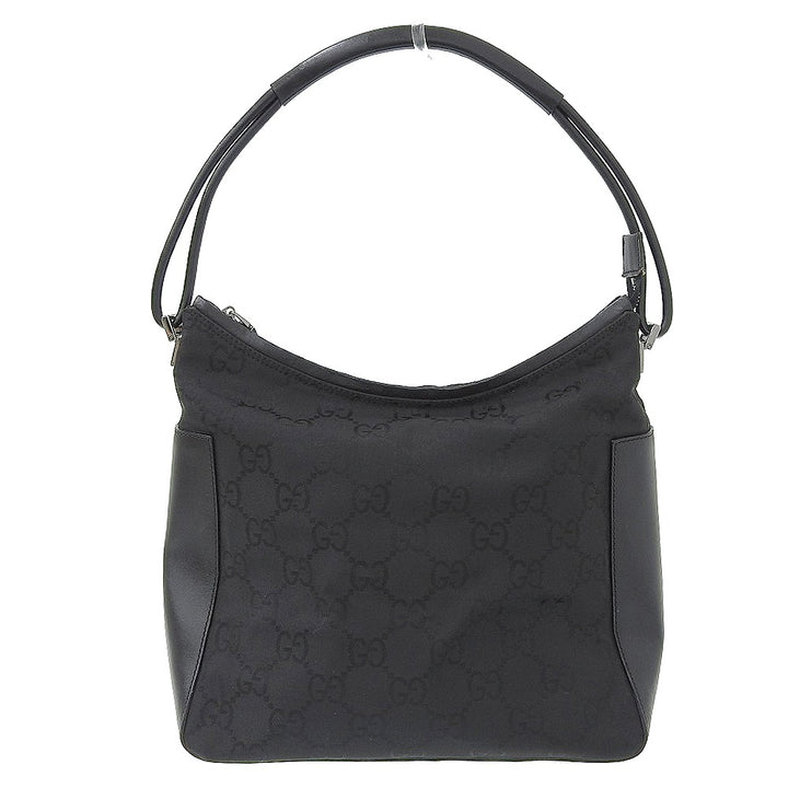 Gucci Nylon Leather One Shoulder Bag Black