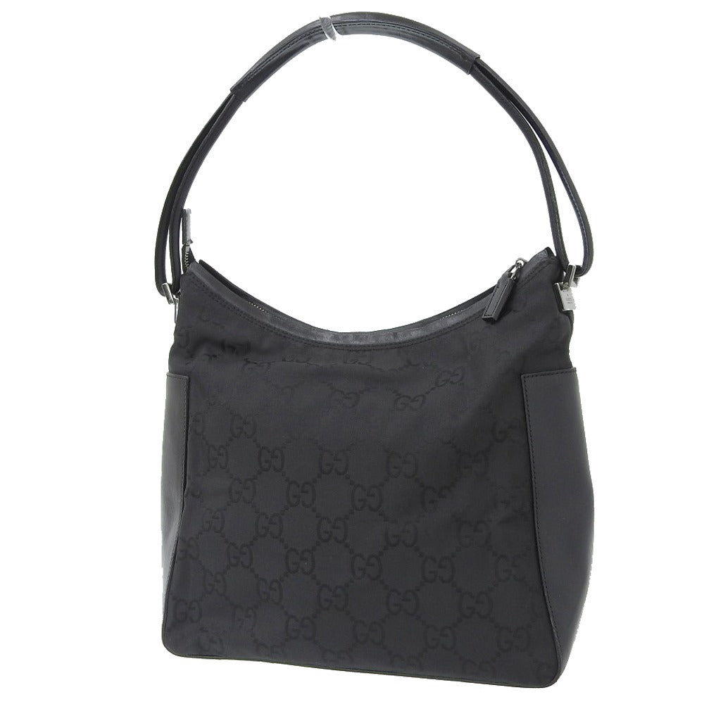 Gucci Nylon Leather One Shoulder Bag Black