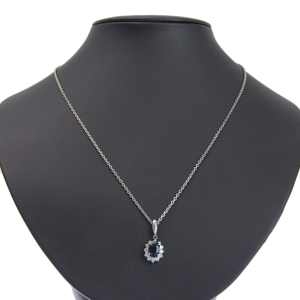 Platinum Pt850 Sapphire 2.08ct Diamond 0.40ct Necklace