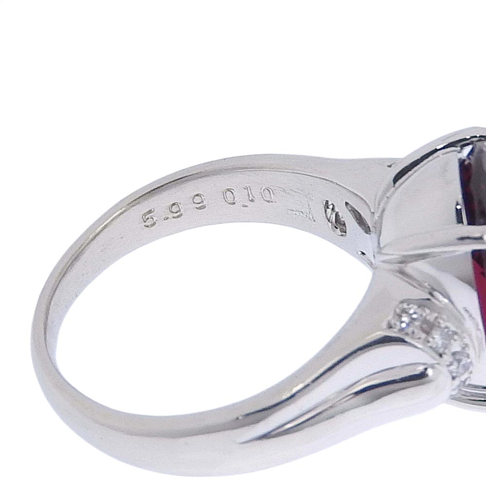 Platinum Garnet Ring PT900 10.5