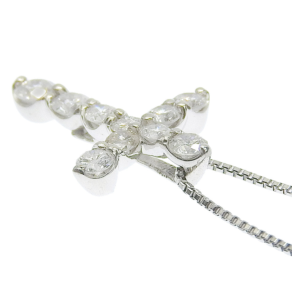 Platinum Cross Necklace Pt850/Pt900 Diamond 0.50ct