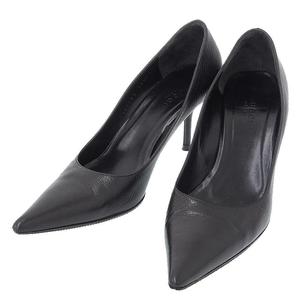 Gucci Leather Heel Pumps Black