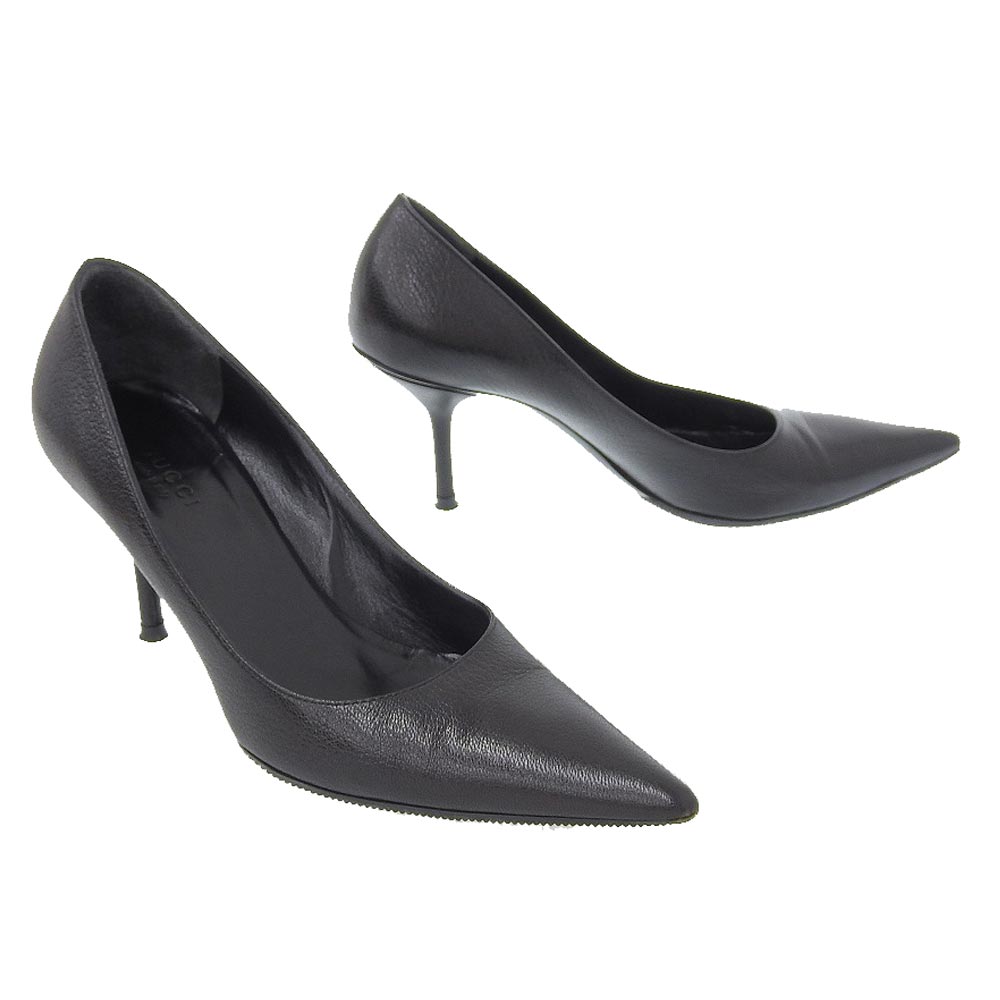 Gucci Leather Heel Pumps Black