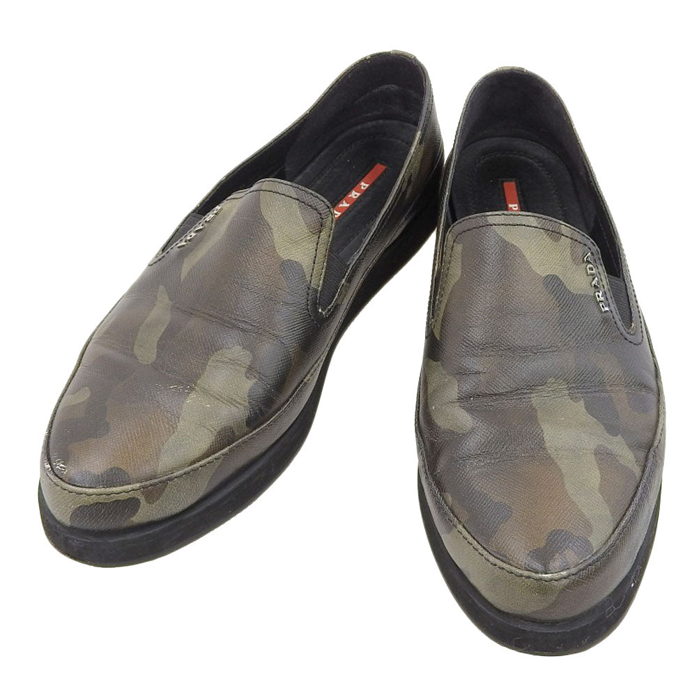 Prada Camouflage Leather Slip-On Shoes