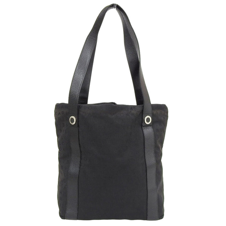 Bvlgari Canvas Tote Bag Black Logo Mania