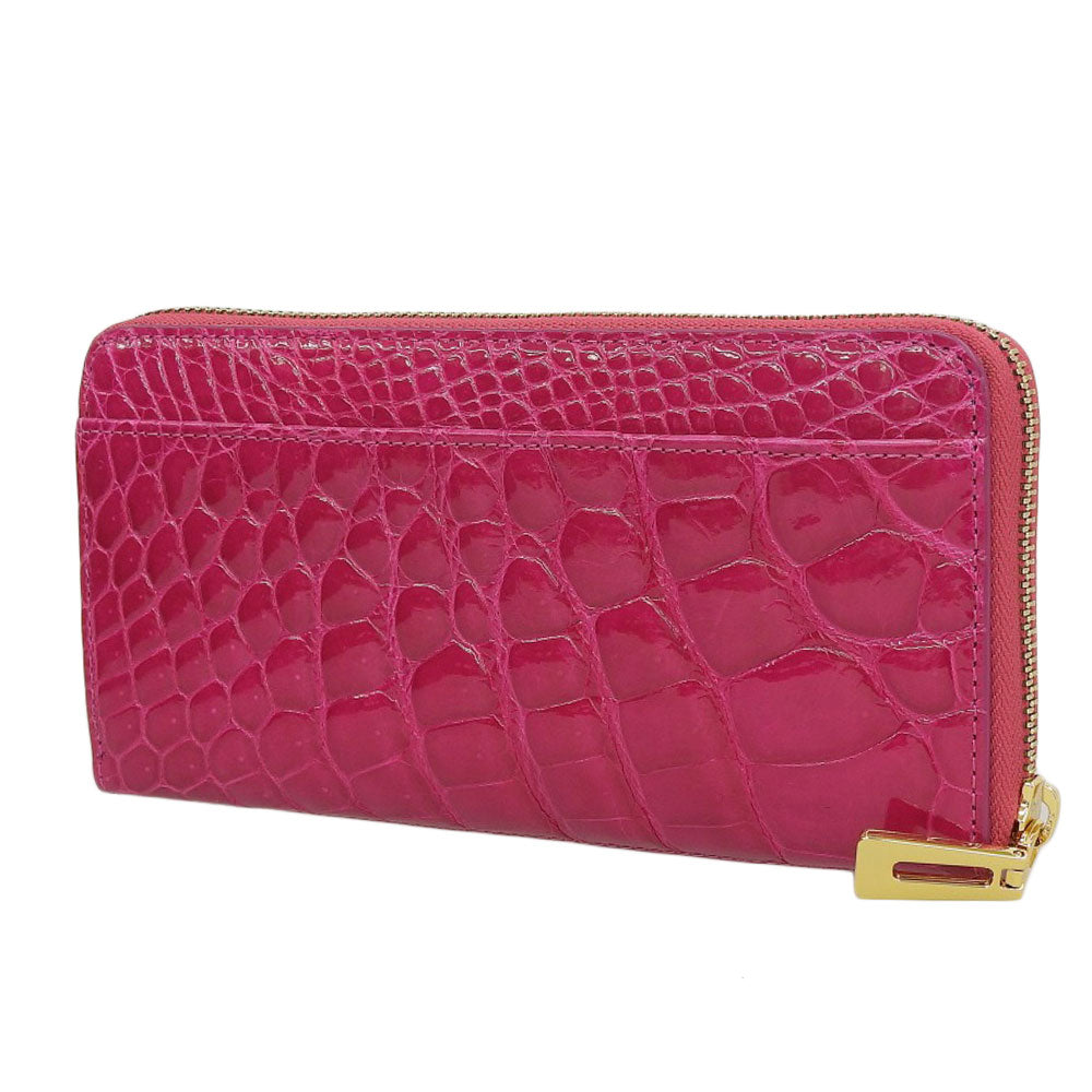 Crocodile Leather Round Zipper Long Wallet C 52658 07