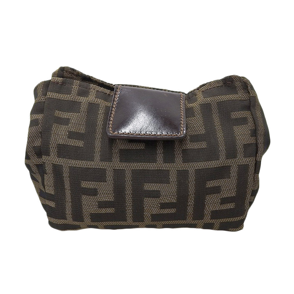 Fendi Canvas Pouch Brown in Very Good Condition