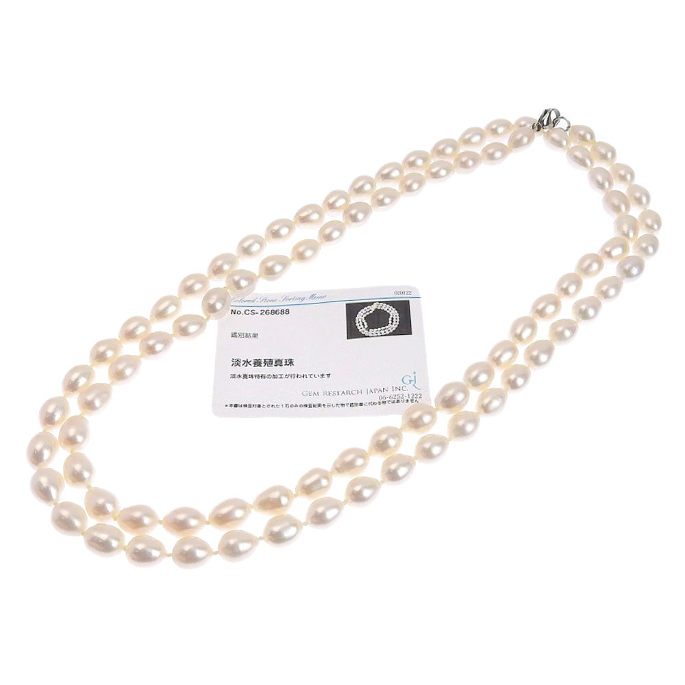 Silver 925 Freshwater Pearl Long Necklace in Great Condition