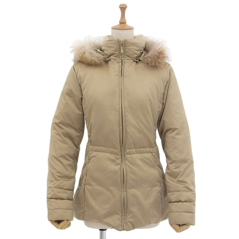 Moncler Down Jacket with Fur Beige for Women in Great Condition