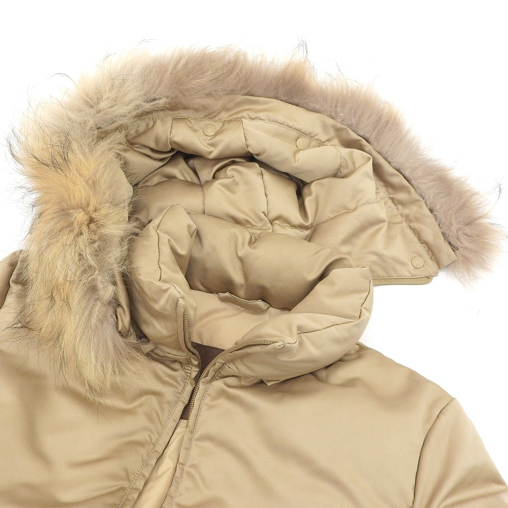 Moncler Down Jacket Fur Beige Women