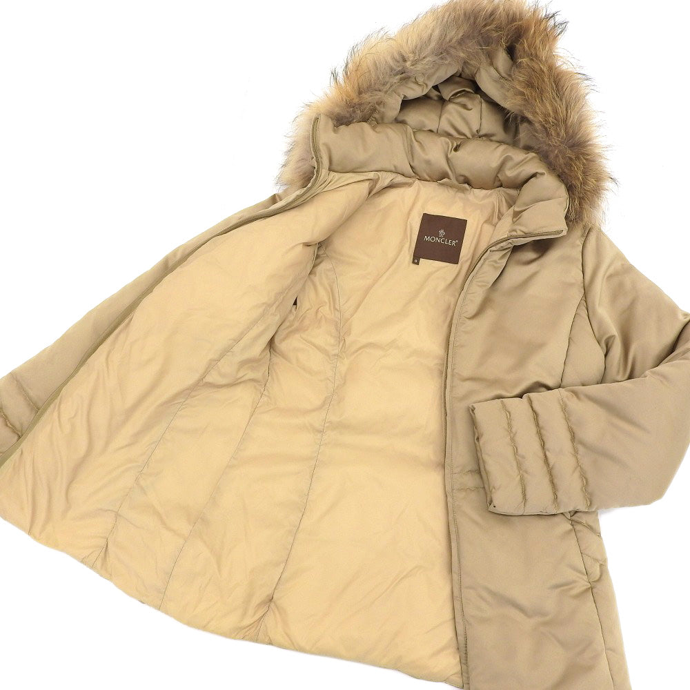 Moncler Down Jacket Fur Beige Women