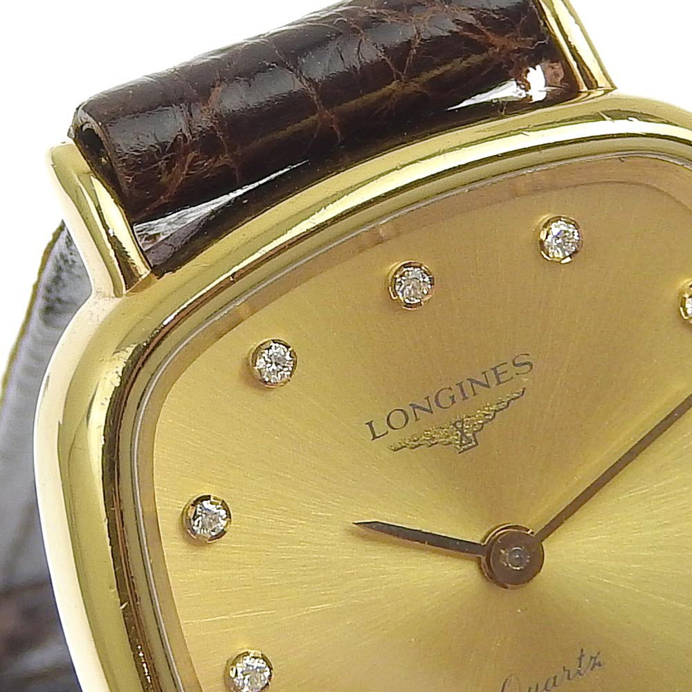 Longines Ladies Quartz Watch with Diamonds and Leather Strap