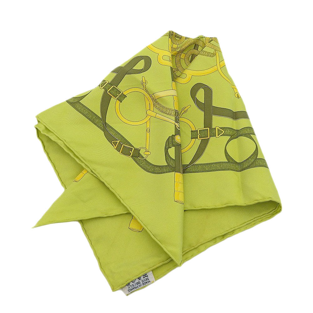 Hermes Silk Scarf Belt Pattern Green