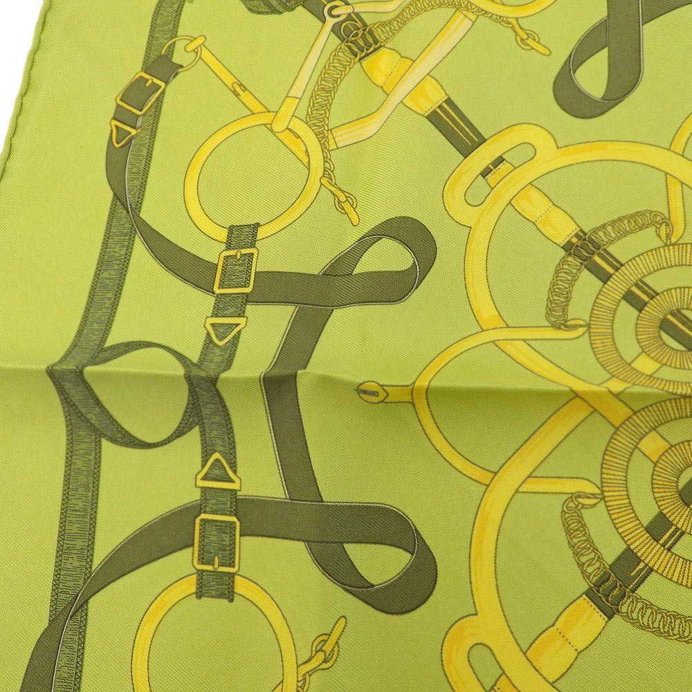 Hermes Silk Scarf Belt Pattern Green