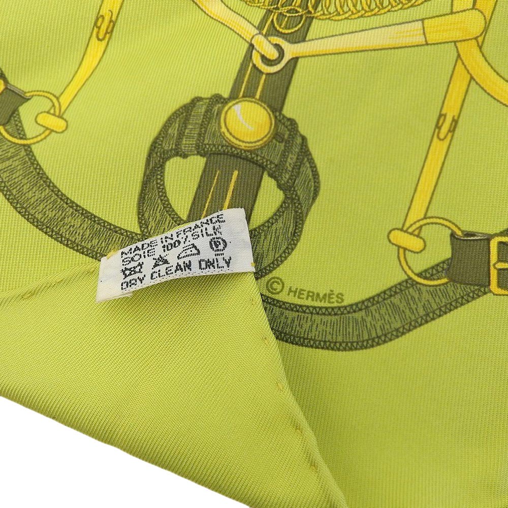 Hermes Silk Scarf Belt Pattern Green