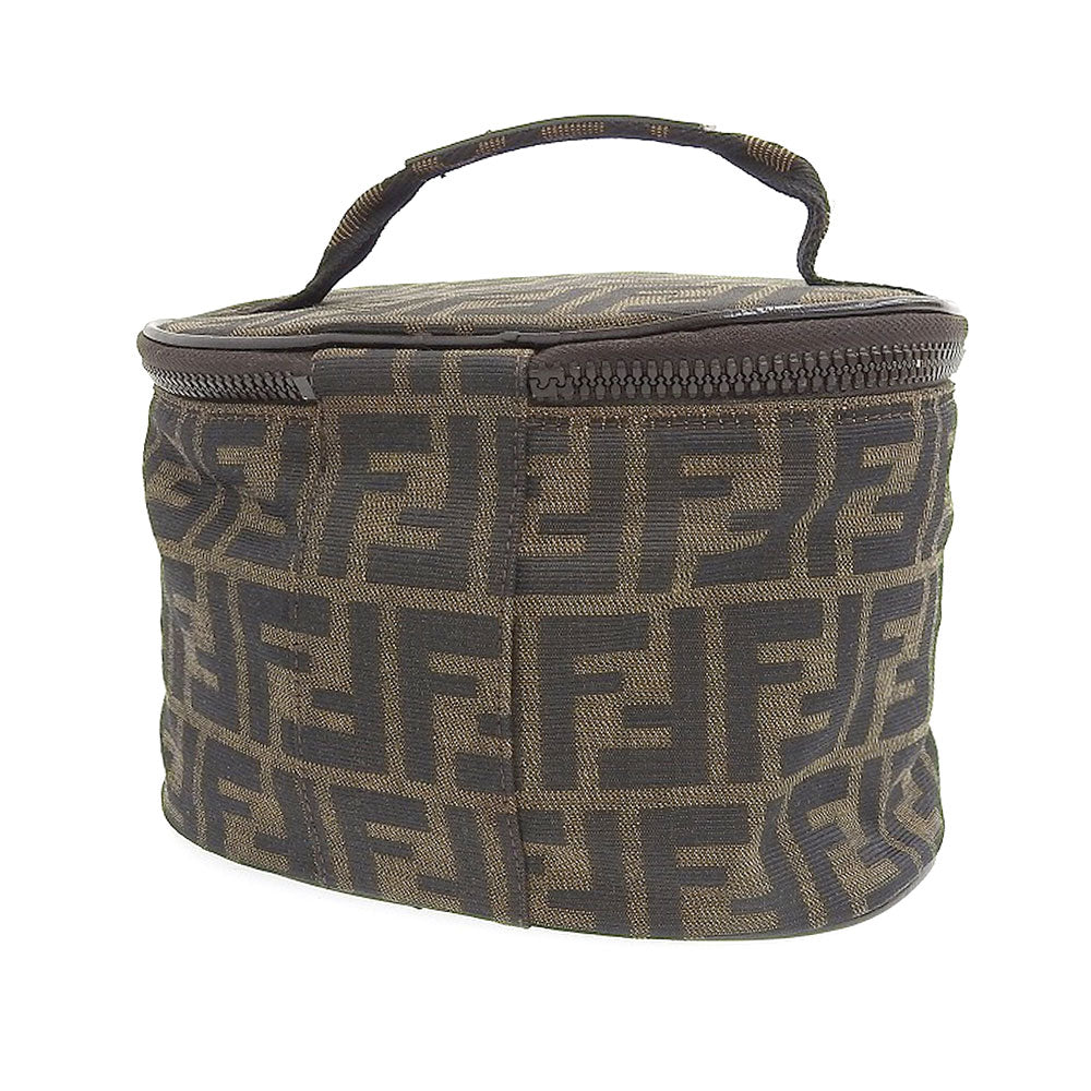 Fendi Canvas Vanity Bag Handbag Pouch Brown