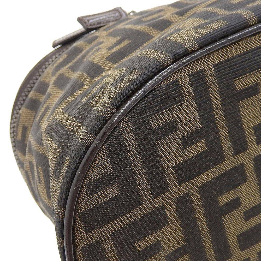 Fendi Canvas Vanity Bag Handbag Pouch Brown