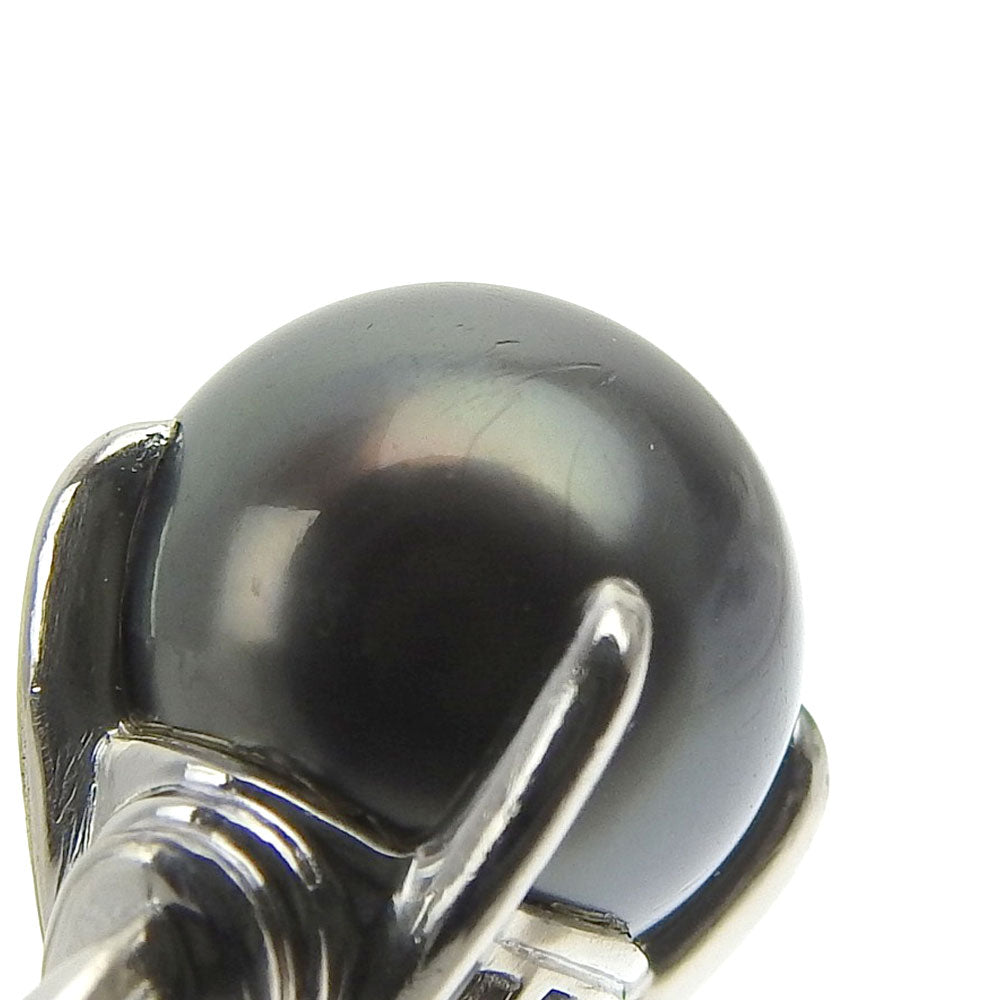 Pt900 Black Pearl Ring 11.1mm Size 10 in Excellent Condition