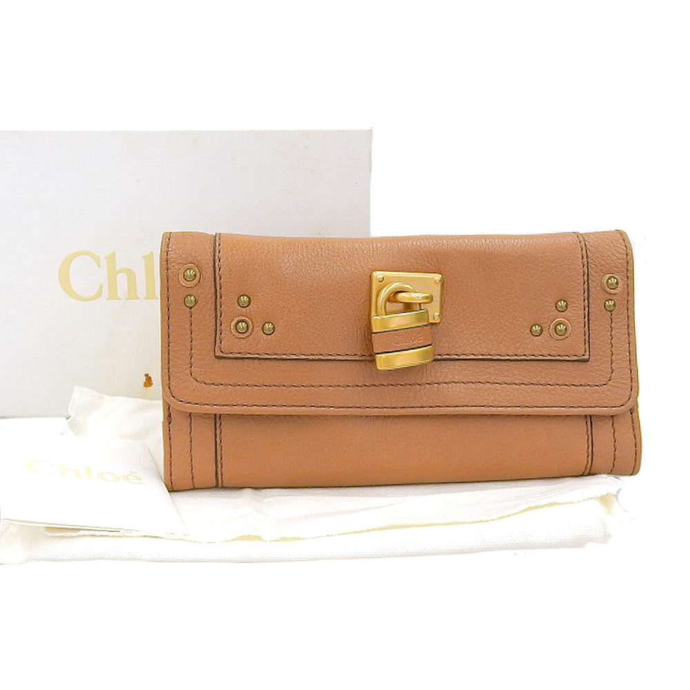 Chloe Paddington Leather Long Wallet Brown