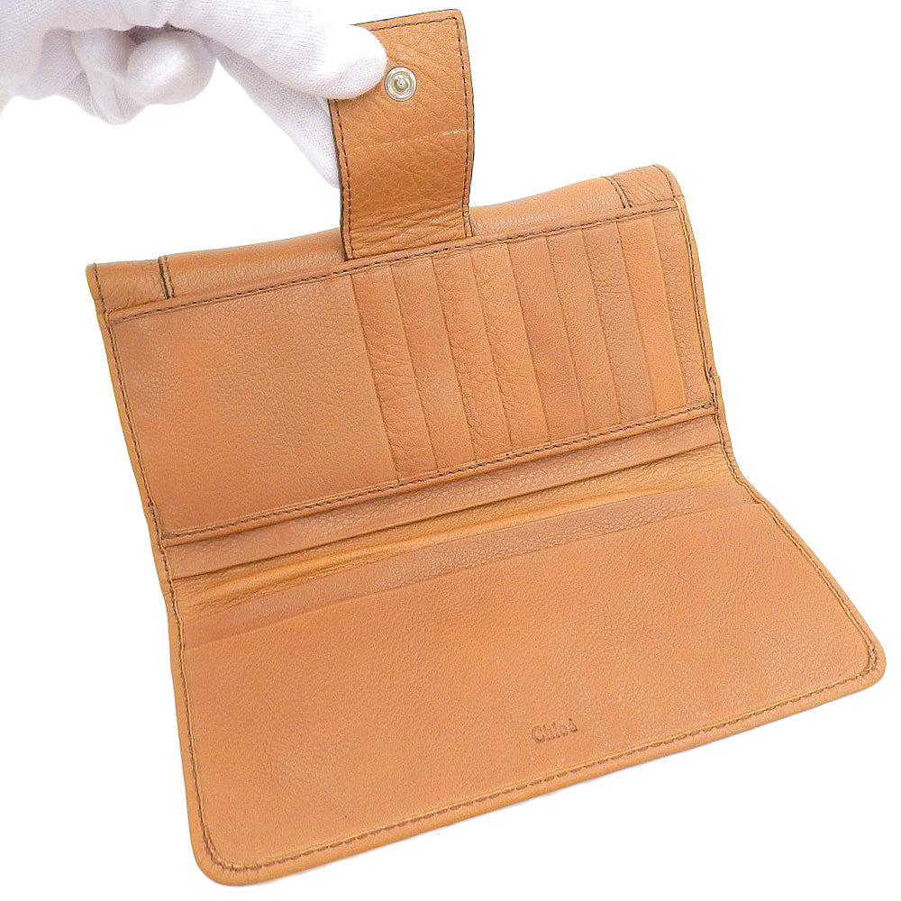 Chloe Paddington Leather Long Wallet Brown