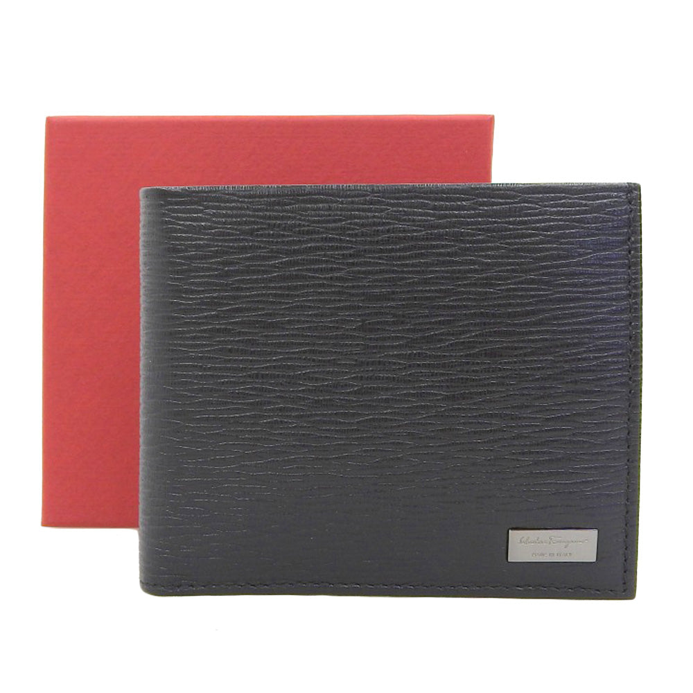 Salvatore Ferragamo Leather Bifold Wallet Black in Excellent Condition