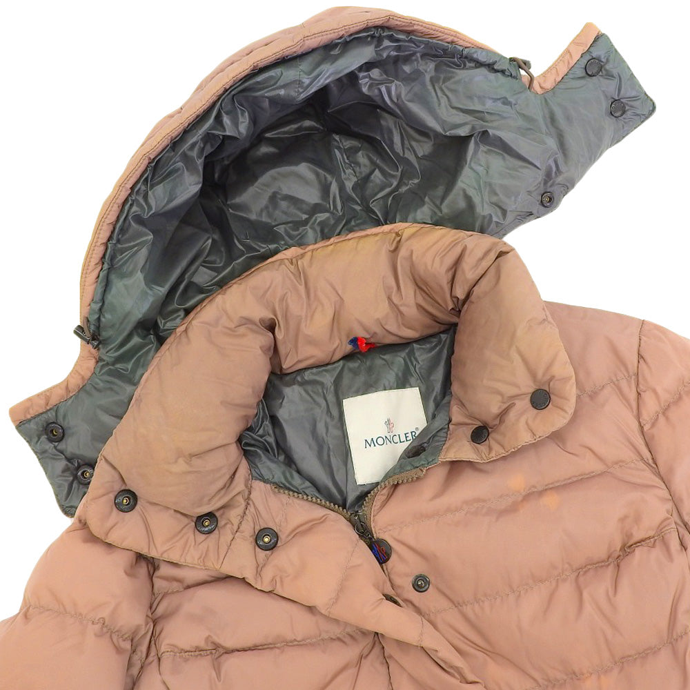 Moncler Down Jacket Pink Beige Nylon