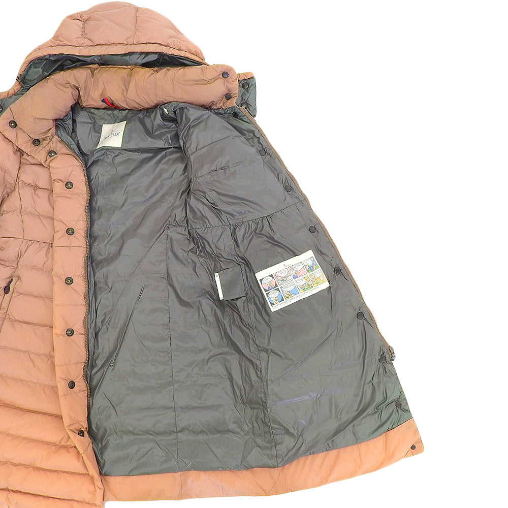 Moncler Down Jacket Pink Beige Nylon