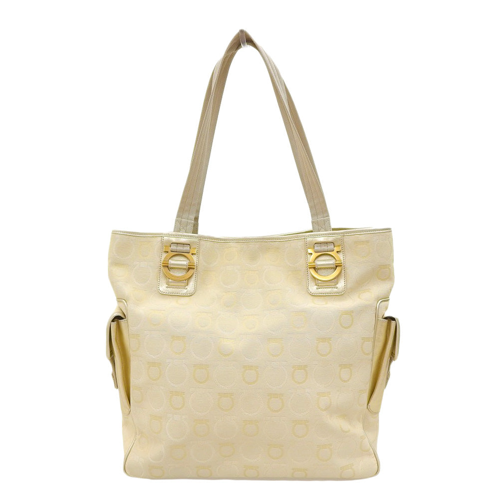 Salvatore Ferragamo Gancini Tote Bag Ivory AU215763