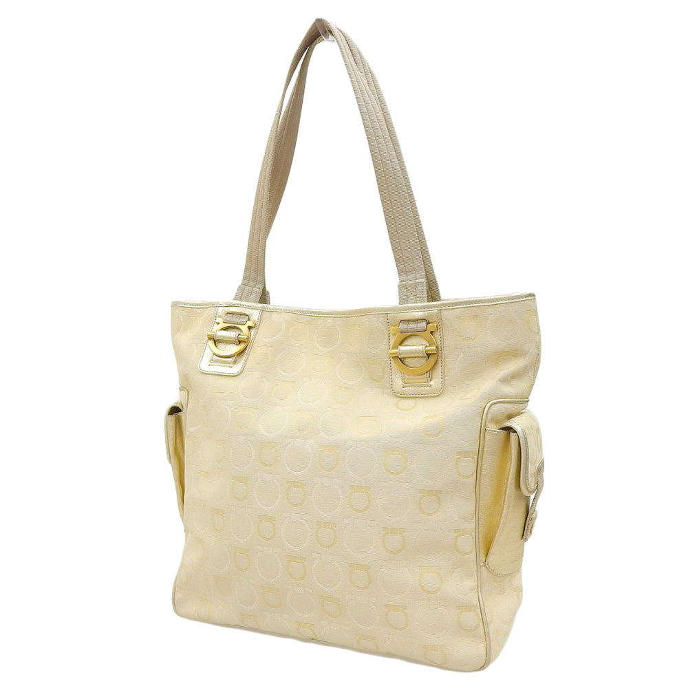 Salvatore Ferragamo Gancini Tote Bag Ivory AU215763